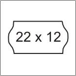 Árazószalag 22x12 mm, stancolt, fehér