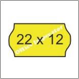 Árazószalag 22x12 mm, stancolt, sárga