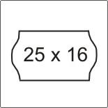 Árazószalag 25x16 mm, stancolt, fehér