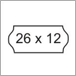 Árazószalag 26x12 mm, stancolt, fehér