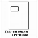 TC4 bal ablakos boríték